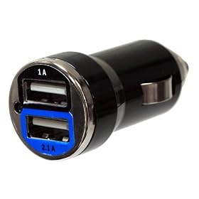 Hanwha USB 2�|�[�g���� USB�J�[�`���[�W���[ ���o��2.1A�|�[�g���ڂ�iPad�̏[�d�ɂ��Ή�!  UMA-2USBCA21