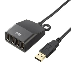 【クリックでお店のこの商品のページへ】SANWA SUPPLY USB-HEX406BK 延長用4ポートUSB2.0ハブ(ブラック)