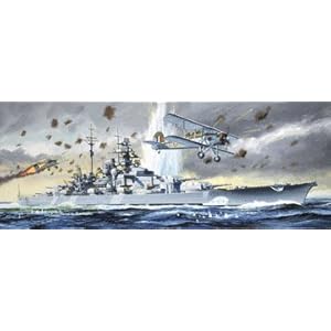 【クリックで詳細表示】1/700 ドイツ戦艦ビスマルク ＋ RNソードフイッシュ雷撃機 (1941年5月26-27日)
