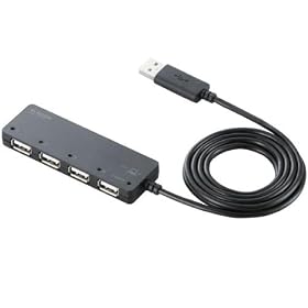 ELECOM USB2.0HUB �ߓd �o�X�p���[ 4�|�[�g 1.5m �u���b�N U2H-SW4BBK