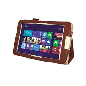 【Homu Homu】Acer Iconia W3-810専用【全10色】PUレザーケース PUレザーカバー レザーケースレザーカバースタンド機能付 ペンホルダー付 エイサー Windows 8 (ブラウン)(35-5)