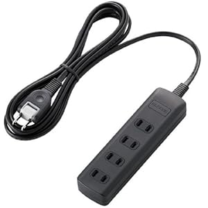 【クリックでお店のこの商品のページへ】ELECOM 雷ガードタップ スイッチ無 4個口 2.5m BK T-K01-2425BK