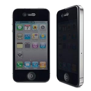 【クリックで詳細表示】【厚さ0.3mm】全面を覆うサイズ iPhone4S/4専用[4方向]のぞき見防止プライバシー保護フィルム(キズや指紋を防ぐ自己吸着シート)