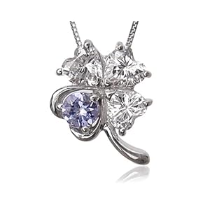 【クリックで詳細表示】[ピアーチェ バイ エルアンドコウ] Piace by L＆Co K10WG クローバー12月誕生石タンザナイトネックレス 60-0032