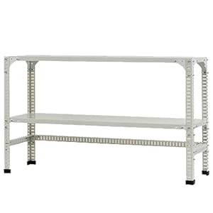 【クリックで詳細表示】590000288 DJ-1500 DJラック 2段 W150×D45×H90cm 1-ホワイト