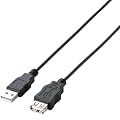 ELECOM RoHS�w�ߏ���&���z���p�b�P�[�W �G�RUSB2.0�����P�[�u�� A-A���X�^�C�v 1.5m �u���b�N U2C-JE15BK