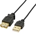 ELECOM USB2.0�����P�[�u�� A-A���X�^�C�v �ɍ� 0.5m �u���b�N U2C-EX05BK
