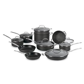 �N�C�W�i�[�g �m���X�e�B�b�N �t���C�p�� ��@17�_�Z�b�g Cuisinart Chef's Classic Nonstick Hard-Anodized 17-Piece Cookware Set 66-17