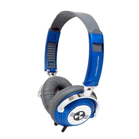 EarPollution Nerve Pipe Headphones - Stripes - Navy/Chrome