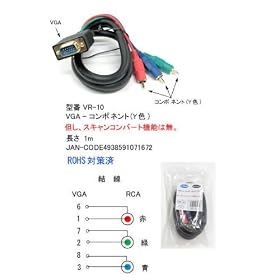 VGA�̃R���|�[�l���g�ϊ��P�[�u��1m