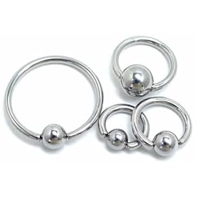 【クリックで詳細表示】キャプティブビーズリング/12ゲージ：6mmボール：(内径xボールサイズ)10x6mm