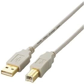 ELECOM USB2.0�P�[�u�� 2.0m �x�[�W�� USB2-20