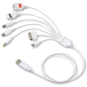 【クリックでお店のこの商品のページへ】スマートフォン対応 7in1スーパーマルチUSBケーブル2 ホワイト RCG-U7SPW2