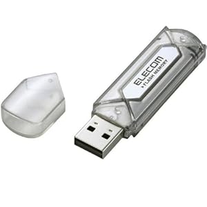 【クリックで詳細表示】ELECOM USB2.0フラッシュメモリ 8GB セキュリティソフト付 (シルバー) MF-AU2A08GSV