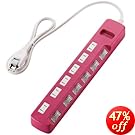 ELECOM �d���^�b�v color style ���K�[�h �ȃG�l �ʃX�C�b�` 6�� 1m �s���N T-PN04-2610PN