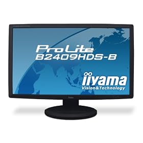 iiyama 23.6�C���`���C�h�t���f�B�X�v���C 1920�~1080(�t��HD1080P)�Ή� 3�n�����͑��� �}�[�x���u���b�N PLB2409HDS-B1
