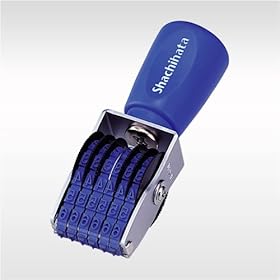 【クリックで詳細表示】シヤチハタ 回転ゴム印 欧文6連 3号 ゴシック体： 文房具・オフィス用品