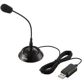 ELECOM USB�X�^���h�}�C�N �u���b�N (PS3�Ή�) HS-MC02UBK