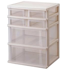 【クリックで詳細表示】コスパクローゼットケース 浅深4段 カプチーノ