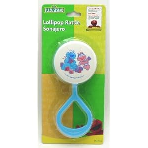 【クリックでお店のこの商品のページへ】セサミストリート ベビーラトル(がらがら) ブルー