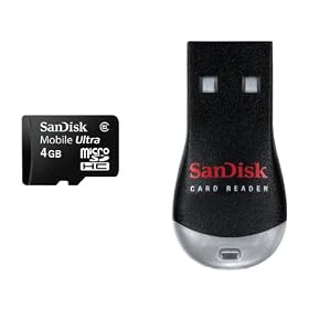 SanDisk Mobile Ultra microSD�J�[�h 4GB USB���[�_�[���C�^�[�t�� SDSDQY-4096-J95M