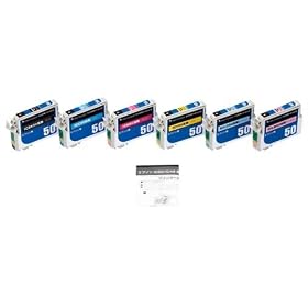 COLOR CREATION EPSON IC6CL50 �݊��C���N�J�[�g���b�W 6�F�p�b�N(�u���b�N�E�V�A���E�}�[���^�E�C�G���[�E���C�g�V�A���E���C�g�}�[���^) NRE-IC50-6PACK