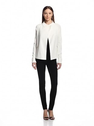 Calvin Klein Women's Woven Short Flyaway Jacket (Ivory)