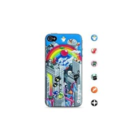 id America iPhone4S,iPhone4�p 3D�ی�V�[�� Cushi Rainbow csi403