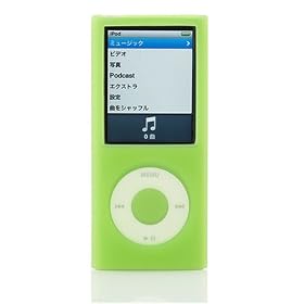 Simplism iPod nano4th�p�V���R���P�[�X �O���[�� Silicone Case for iPod nano 4th Green TR-SCNN4-GR