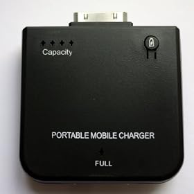 ����e�ʁA�����^�C�v�� iPhone 4/ 3GS/ iPod �Ή� �O�t�� �o�b�e���[���[�d�� (�u���b�N)