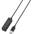 ELECOM USBHUB2.0 �X�}�[�g�n�u 4�|�[�g 1m �u���b�N U2H-TZ410SBK
