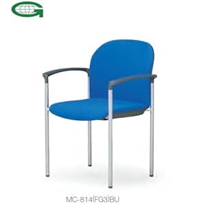 【クリックで詳細表示】ミーティングチェアー【2脚セット】(肘付き)(粉体塗装)(スタック可)(MC-814)(BK(FG3))