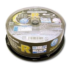 ALL-WAYS Blu-rayDisc25GB1��L�^�p�C���N�W�F�b�g�v�����^���C�h�Ȉ���Ή�1-6�{���X�s���h���P�[�X20������ ABR25-6X20PW