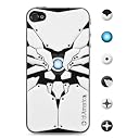 id America iPhone4S,iPhone4用 3D保護シール Cushi Robotics White csi405EHT