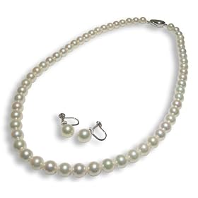 �y�A�R���{�^��@�ӕʏ��t�@�l�b�N���X�Z�b�g�z 7-7.5mm �p�[�� �l�b�N���X&7.5mm�C�������O�Z�b�g