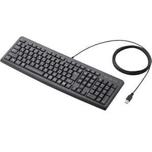【クリックで詳細表示】ELECOM メンブレン式キーボード 112キー USB スタンダードサイズ ロングケーブル ブラック (PS3対応) TK-FCM009BK