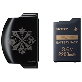 �o�b�e���[�p�b�N(2200mAh) PSP-3000�V���[�Y�p �����X�^�[�n���^�[�|�[�^�u�� �I���W�i���f�U�C�� �o�b�e���[�J�o�[�t��