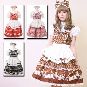 *アリスが白兎を追っているのかな? トランプアリス柄ジャンパースカート L457 ゴスロリ ロリータ パンク コスプレ コスチューム メイド 赤 m