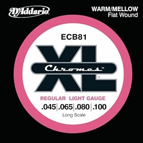 D'Addario �_�_���I �x�[�X�� ECB81 Long [.045 .065 .080 .100] XL Chromes Flat Wound