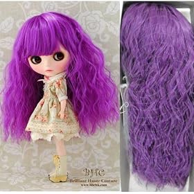 22cm�h�[���p��BLYTHE �u���C�X�ɂ҂����聚�E�B�b�O HW115 �X�v�����O�J�[���[�E�B�b�O(�p�[�v��)/22cm Doll Spring Curly Wig (Purple)