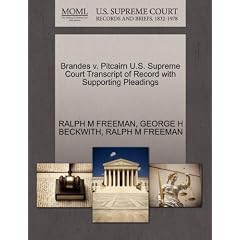 Brandes V. Pitcairn U.S. Supreme Court Transcript of Record with Supporting Pleadings