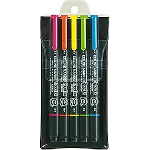 【クリックで詳細表示】コクヨS＆T 蛍光OAマーカー[プリフィクス](ツイン)5色セット PM-L202-5S