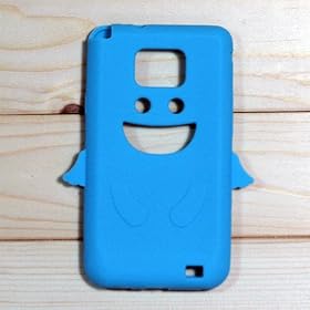 �y�S10�F�zSamsung Galaxy S2 / SC-02C / i9100��p�P�[�X�@�V���R���P�[�X�@�G���[���̃X�}�C���@�V�g�@���C�g�u���[�@Silicone Case for Galaxy S2 SC-02C (1379-4)