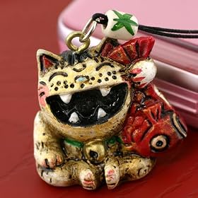 開運!ミニオニ猫 白猫どん根付け(鯛持ち/夢)株式会社StrapyaNext