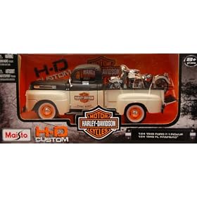 Maisto 1:24 HARLEY-DAVIDSON CUSTOM 1948 FORD F-1 PICKUP 1948 FL PANHEAD �n�[���[�_���B�b�h�\���@�t�H�[�h�E�s�b�N�A�b�v�@���@�p���w�b�h �@�u���b�N�E�z���C�g