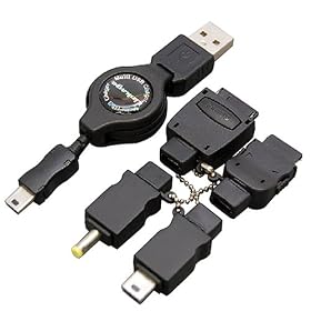 �����P�[�W USB�[�q�p�}���`�[�d�P�[�u�� DSLite/PSP/FOMA/Softbank/au/WILLCOM�Ή� �u���b�N MC-02BG