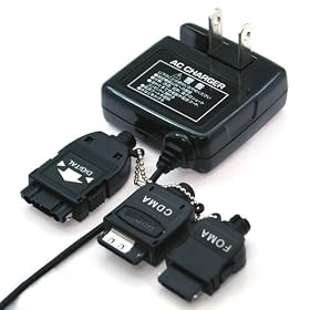 RIX AC�[�d��/�}���`�R�l�N�^�[ Docomo/Vodafone/TU-KA/AU/FOMA�Ή� (�u���b�N) RX-JUA955PAF