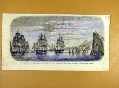  Avatcha の長所のフリゲート艦の艦隊海軍フランス人の印刷物 1854
