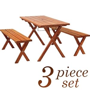 【クリックで詳細表示】タカショー BBQ ピクニックテーブルセット ナチュラル