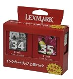 Lexmark TPJPN01 34+35 �u���b�N��e��+�J���[��e�ʃJ�[�g���b�W 2�p�b�N TPJPN01
